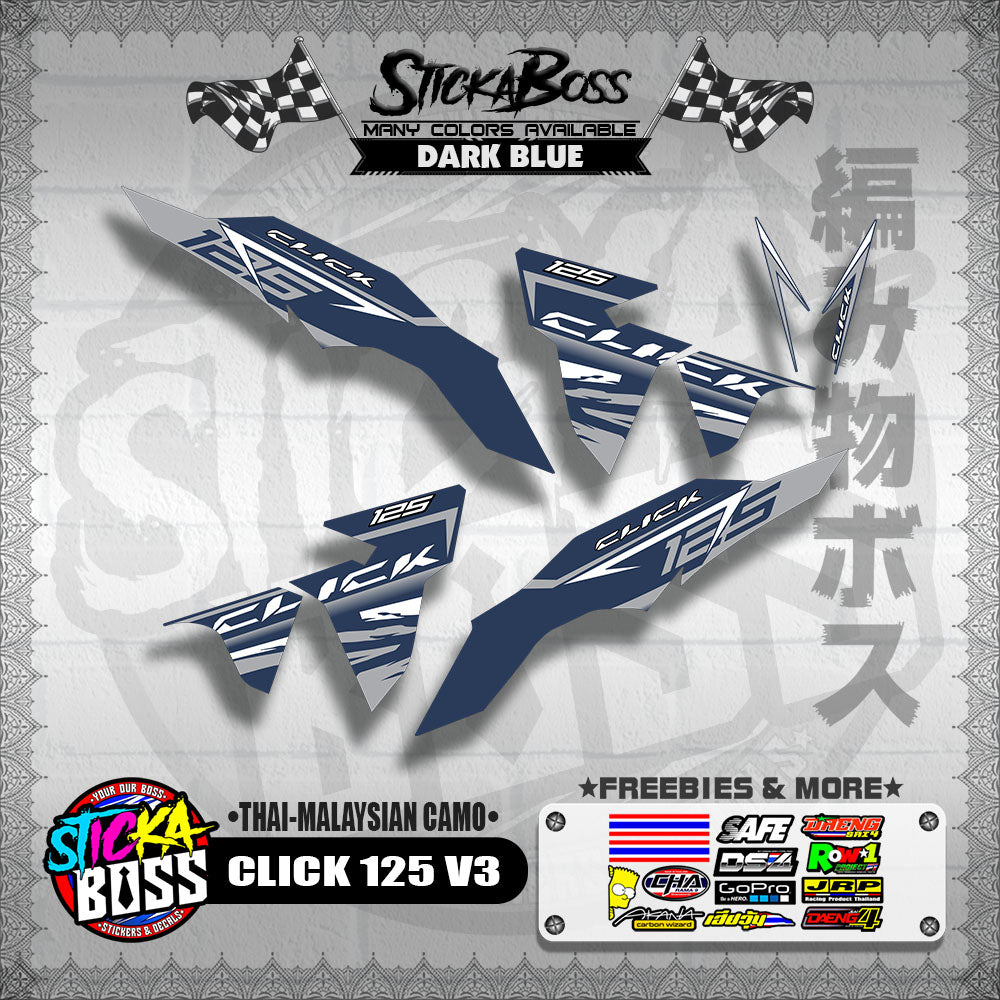 CLICK 125 V3 DECALS ( THAI-MALAYSIAN CAMO )【WITH FREEBIES】