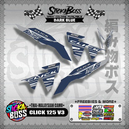 CLICK 125 V3 DECALS ( THAI-MALAYSIAN CAMO )【WITH FREEBIES】