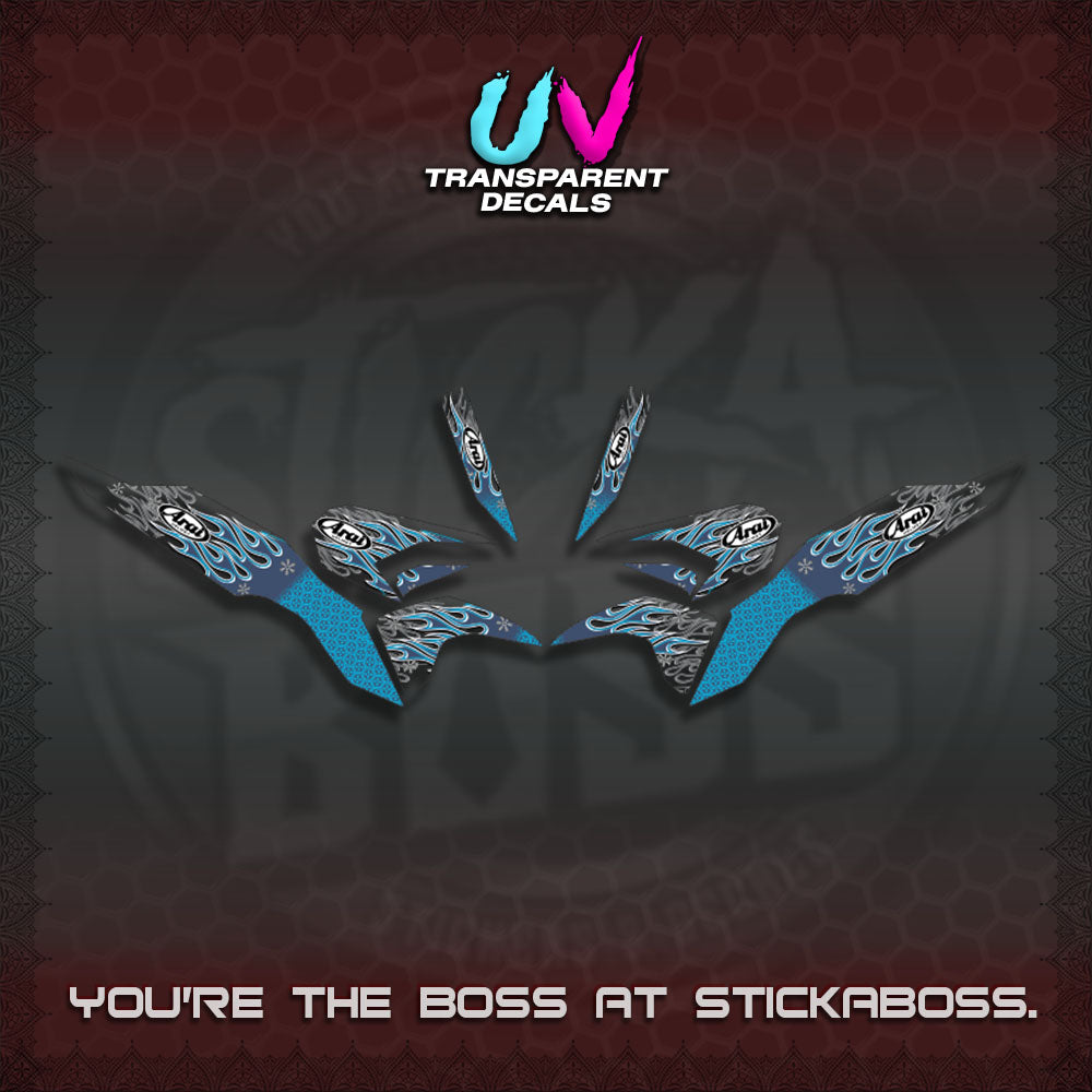 【PREMIUM UV PRINT】TRANSPARENT CLICK 125 V3  DECALS(ARAI API NEW TERBARU DESIGN)By STICKABOSS