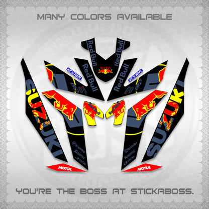 RAIDER 150 Fi DECALS (BULLREDS MOTIF)STICKER DECALS By STICKABOSS