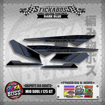 MIO SOUL I 125 GT STICKER DECALS ( GRAPHITE EGO AVANTIZ )【WITH FREEBIES】