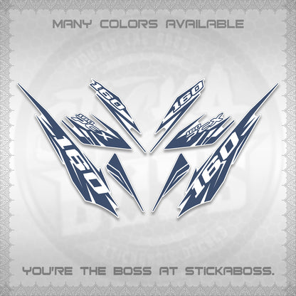 PCX 150 160 INDO FOR WHITE DECALS (2026 NEW 08 DESIGN) STICKER DECALS By STICKABOSS