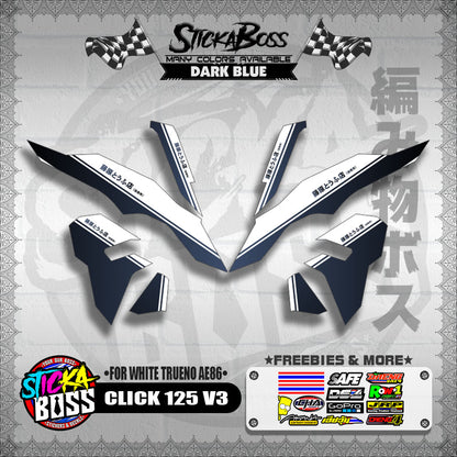 CLICK 125 V3 DECALS ( FOR WHITE TRUENO AE86 )【WITH FREEBIES】