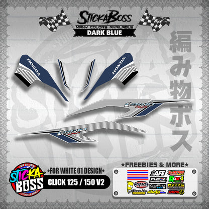 CLICK 125 / 150 V2 DECALS ( FOR WHITE 01 DESIGN )【WITH FREEBIES】