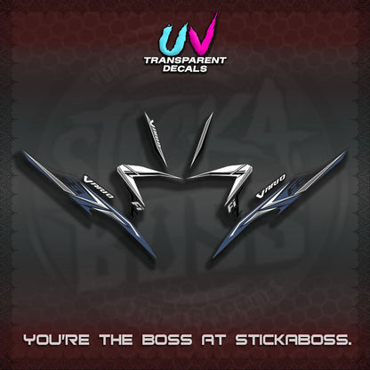 【PREMIUM UV PRINT】TRANSPARENT CLICK V2  VARIO DECALS(2026 CUSTOM 001 DESIGN)By STICKABOSS