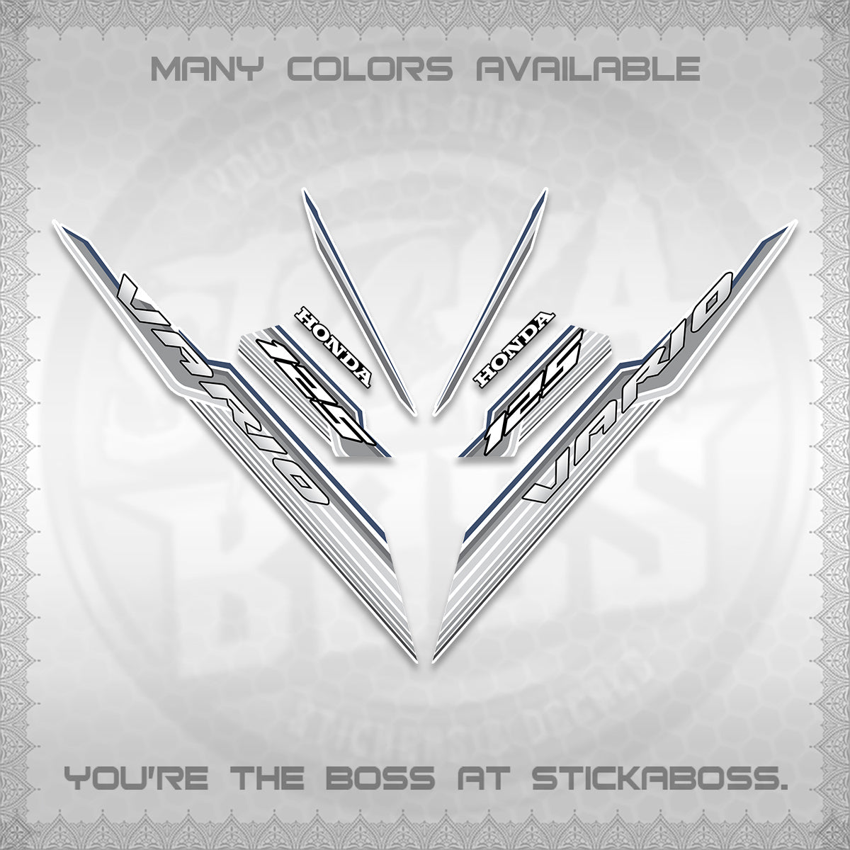 CLICK 125 V3 INDO FOR WHITE DECALS (2024 SV 07-A2 STYLE) STICKER KITS By STICKABOSS