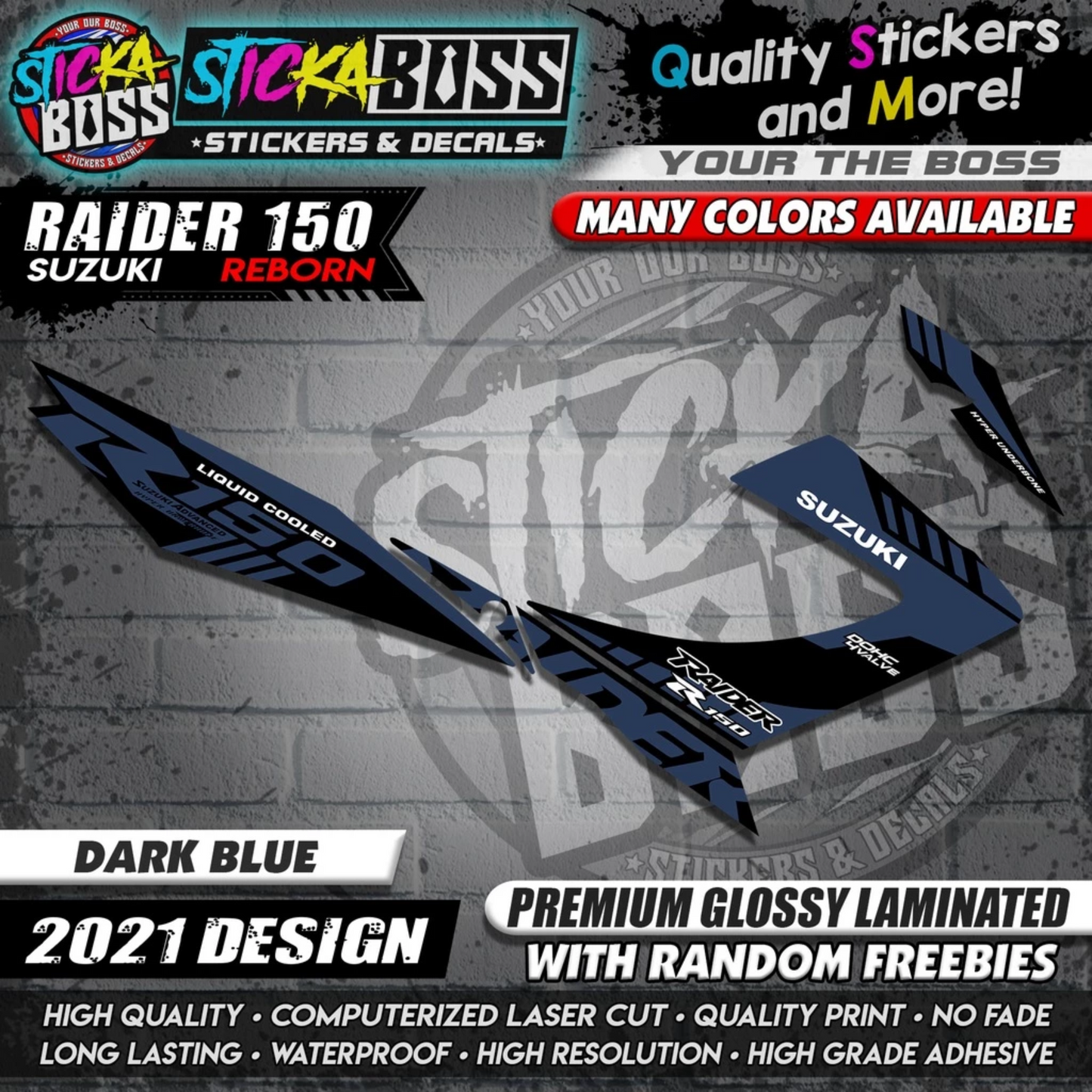 Suzuki Raider 150 Reborn Stock Decals ( 2021 Design )【WITH FREEBIES】