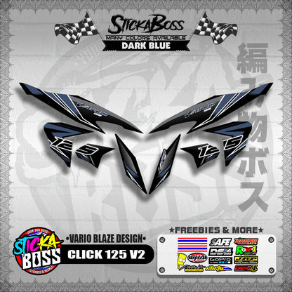 CLICK 125 V2 DECALS ( VARIO BLAZE DESIGN )【WITH FREEBIES】