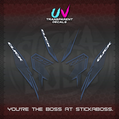 CLICK 125 V3 UV TRANSPARENT DECALS (2026 LINE UP DESIGN) STICKER KITS By STICKABOSS