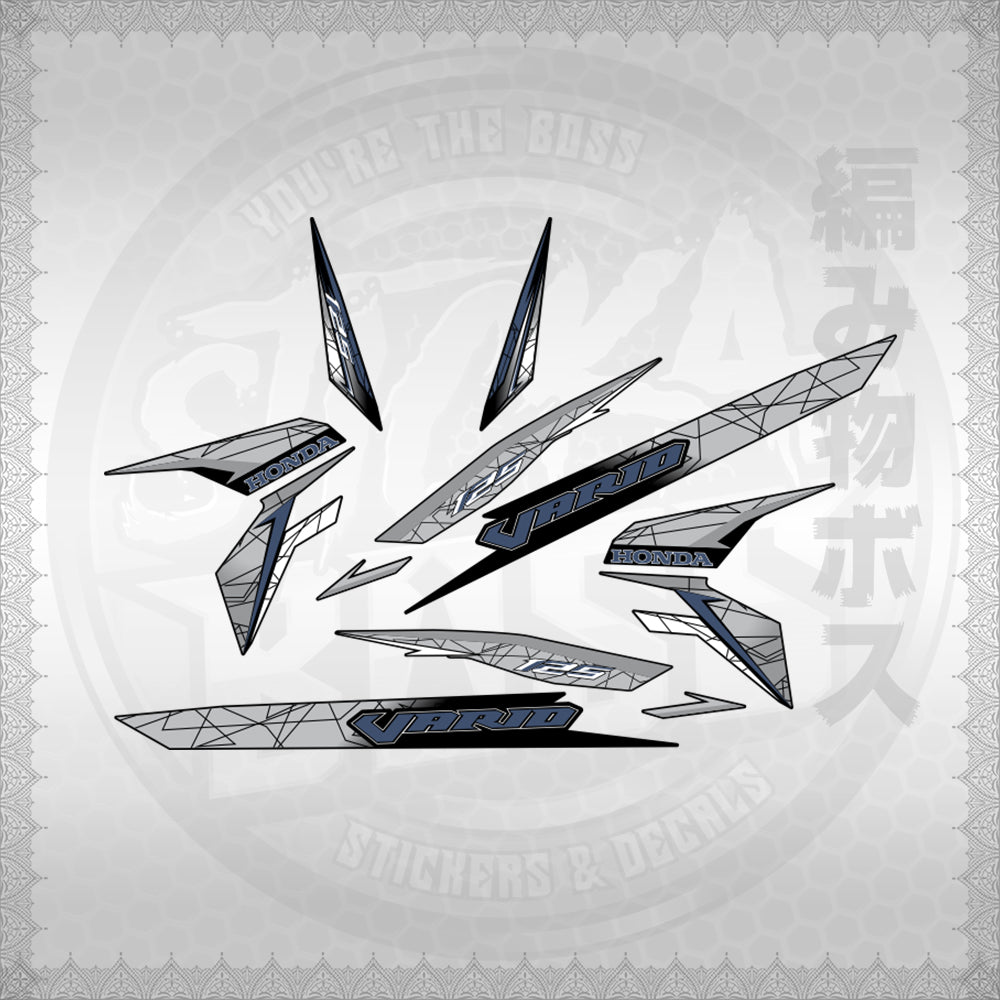 CLICK 125 V3 VARIO STYLIZED TEXT DESIGN STICKER DECALS By STICKABOSS (SOFIE LAMINATED WATERPROOF)