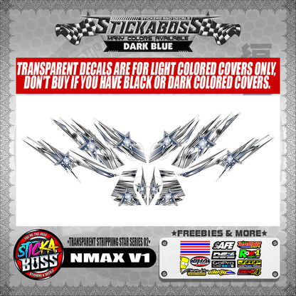 NMAX V1 STICKER DECALS ( TRANSPARENT STRIPPIING STAR SERIES 02 )【WITH FREEBIES】