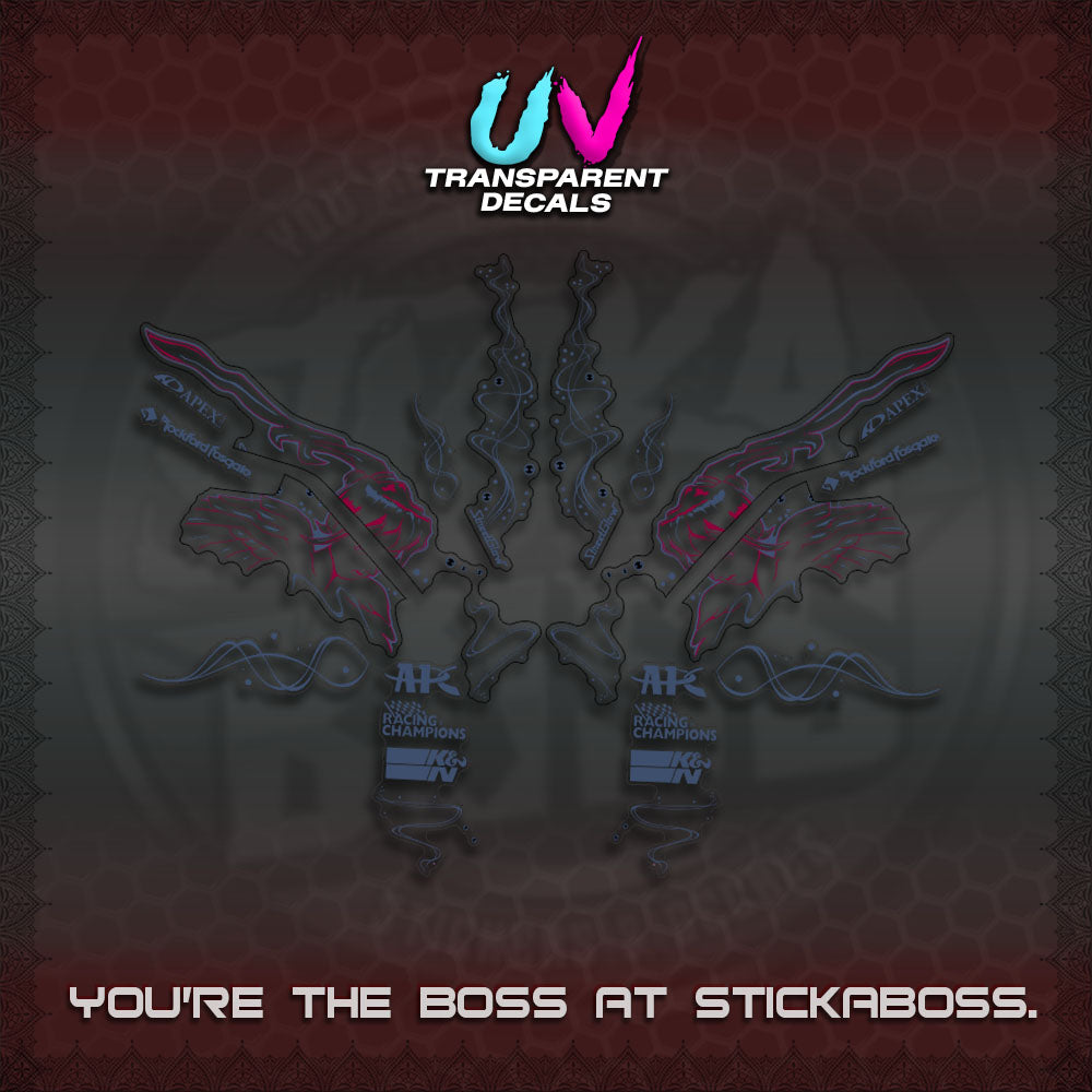 AEROX V3 ALPHA TURBO UV TRANSPARENT DECALS (SUKI 2FAST & 2FURIOUS)STICKER DECALS By STICKABO
