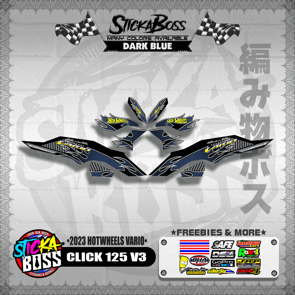 CLICK 125 V3 DECALS ( 2023 HOTWHEELS VARIO )【WITH FREEBIES】