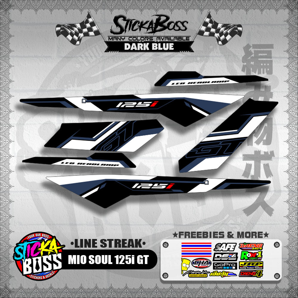 MIO SOUL 125i GT DECALS ( LINE STREAK )【WITH FREEBIES】