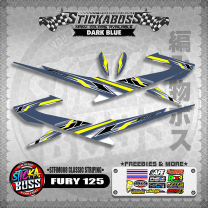 FURY 125 STICKER DECALS ( STFIM008 CLASSIC STRIPING )【WITH FREEBIES】