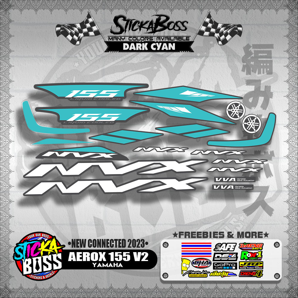 AEROX 155 V2 DECALS ( NEW CONNECTED 2023 )【WITH FREEBIES】