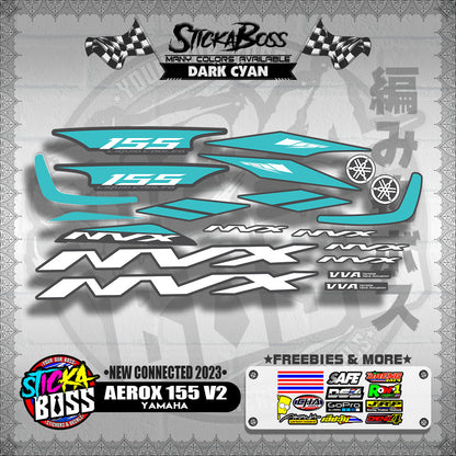 AEROX 155 V2 DECALS ( NEW CONNECTED 2023 )【WITH FREEBIES】