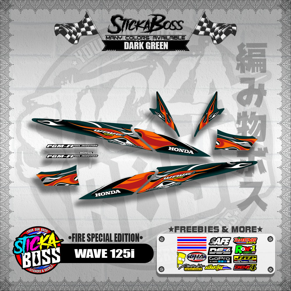 WAVE 125i DECALS ( FIRE SPECIAL EDITION )【WITH FREEBIES】