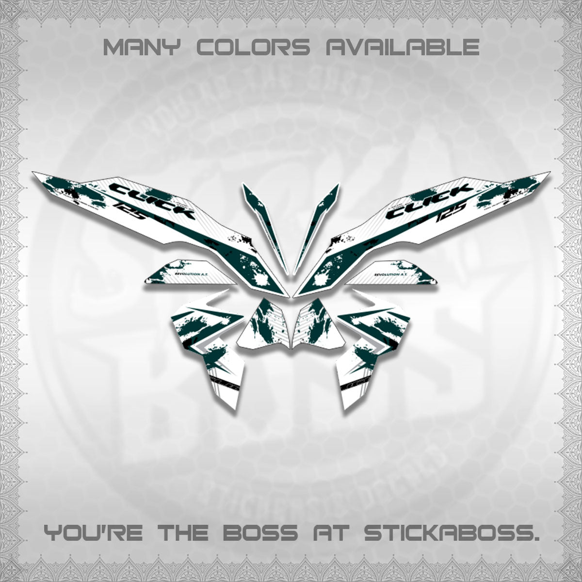 CLICK V3 MALAY FOR WHITE DECALS (HITAM STRIPING 03 MOTIF)STICKER DECALS By STICKABOSS