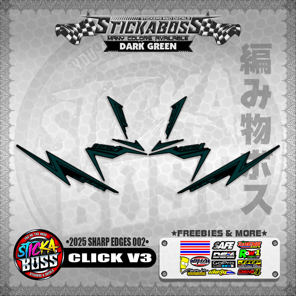 CLICK V3 INDO STICKER DECALS ( 2025 SHARP EDGES 002 )【WITH FREEBIES】