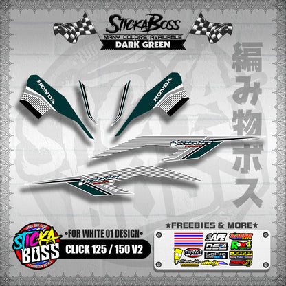 CLICK 125 / 150 V2 DECALS ( FOR WHITE 01 DESIGN )【WITH FREEBIES】