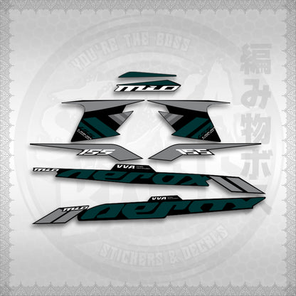 STICKER DECALS for AEROX 155 V1 (AV120X7IN) By STICKABOSS (SOFIE LAMINATED WATERPROOF)