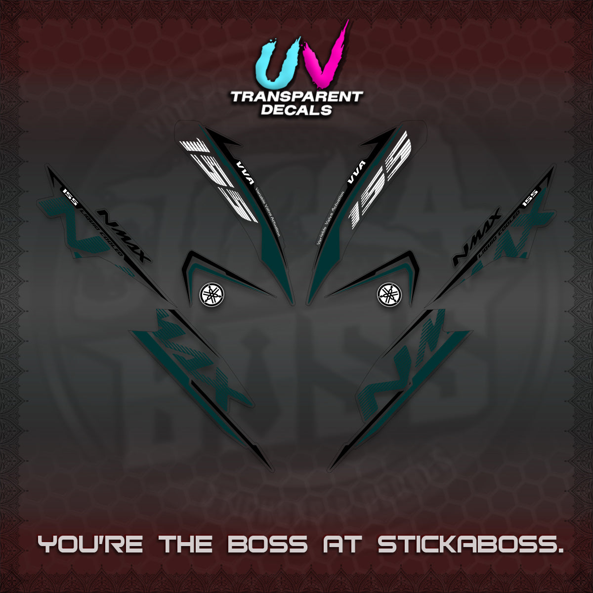 NMAX V1 THAI UV TRANSPARENT DECALS (2020 DESIGN) STICKER DECALS By STICKABOSS