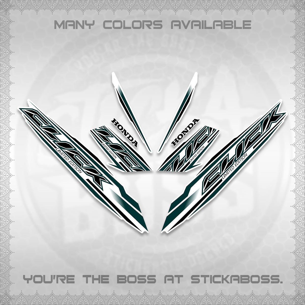 CLICK 125 V3 INDO FOR WHITE DECALS (2024 SV 13-A2 STYLE) STICKER KITS By STICKABOSS