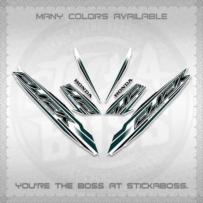 CLICK 125 V3 INDO FOR WHITE DECALS (2024 SV 13-A2 STYLE) STICKER KITS By STICKABOSS