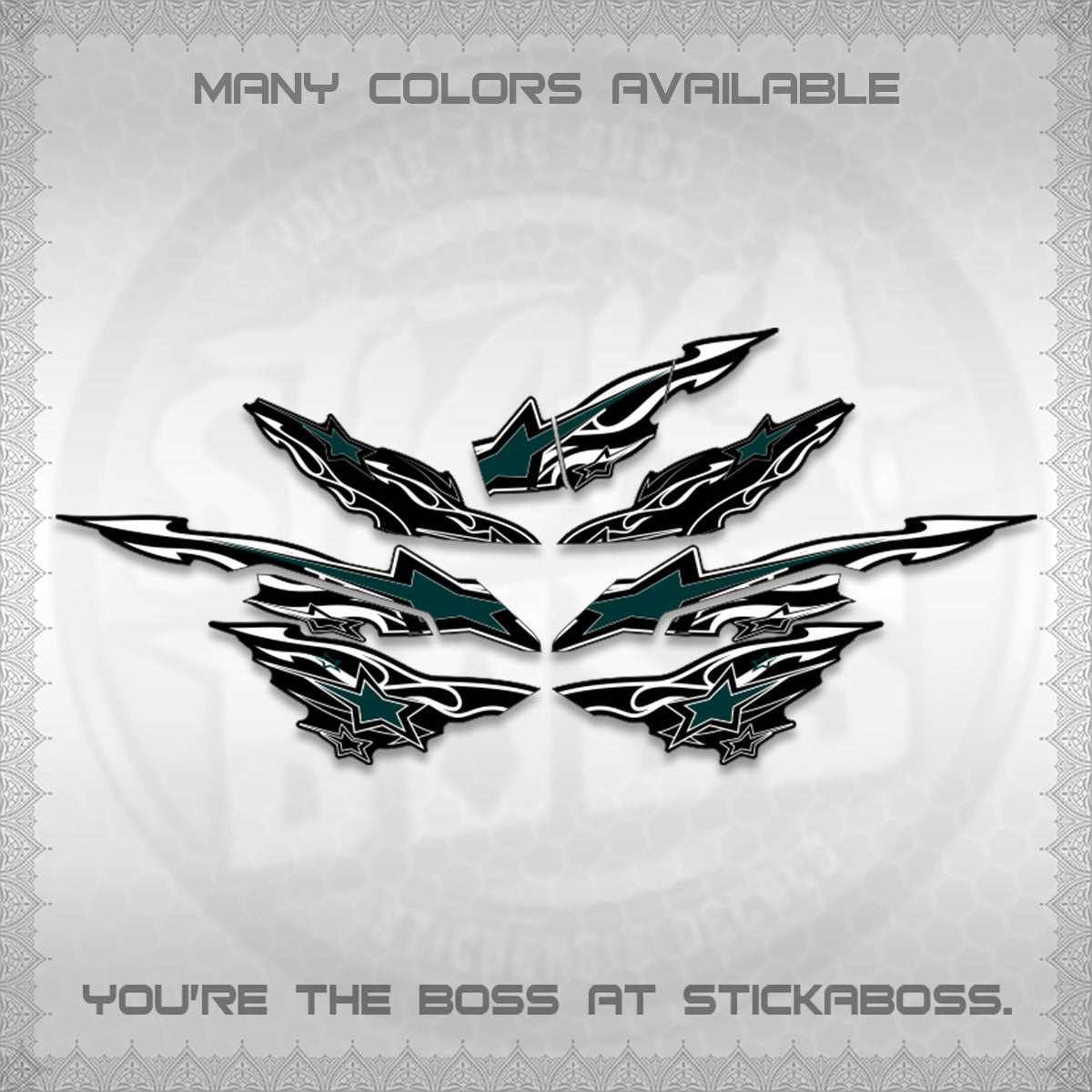 AEROX  V3 INDO DECALS (0005 RISING STAR)STICKER DECALS By STICKABOSS