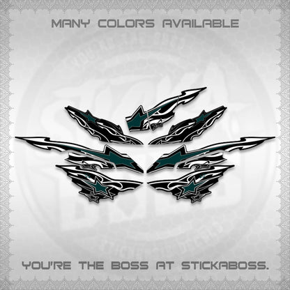 AEROX  V3 INDO DECALS (0005 RISING STAR)STICKER DECALS By STICKABOSS