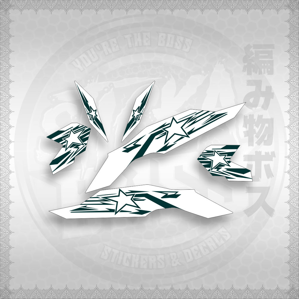 STICKER DECALS for CLICK V3 (CV3VRSTSTFOWH) By STICKABOSS (SOFIE LAMINATED WATERPROOF)