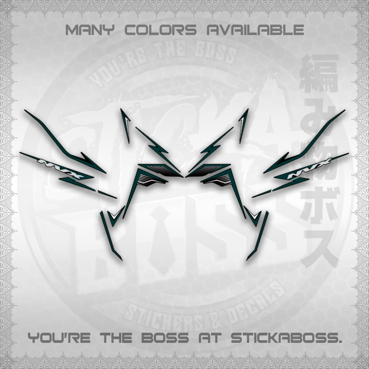 AEROX V3 NVX MALAY DECALS (HIBISCUS MOTIF) STICKER DECALS By STICKABOSS