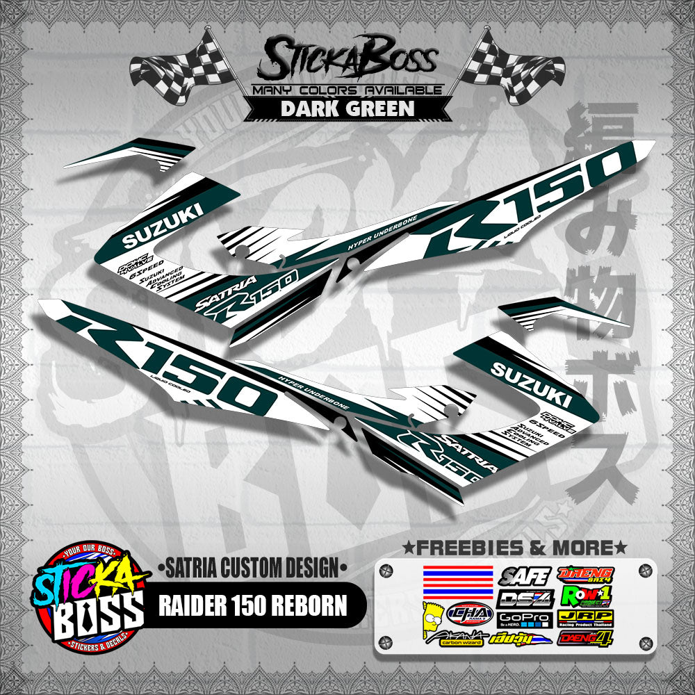 RAIDER 150 REBORN DECALS ( SATRIA CUSTOM DESIGN )【WITH FREEBIES】