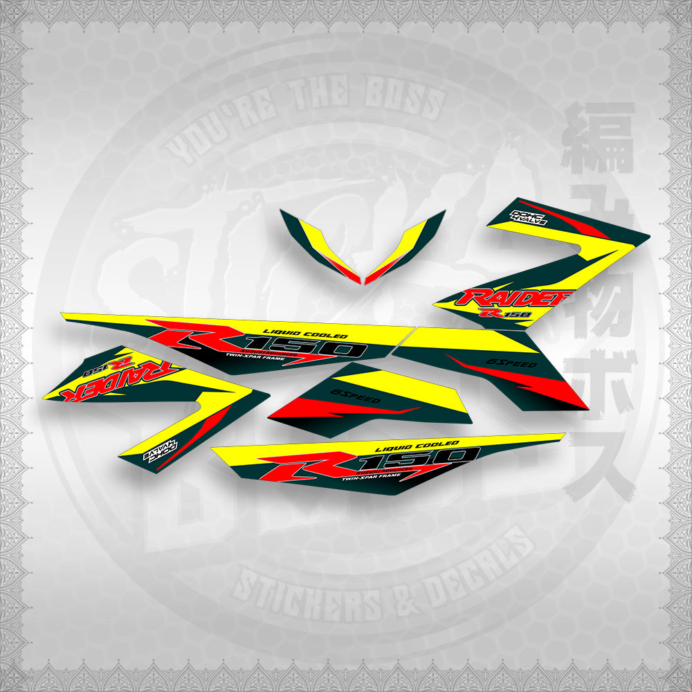 STICKER DECALS for RAIDER 150 FI (RFIR1BLCO) By STICKABOSS (SOFIE LAMINATED WATERPROOF)