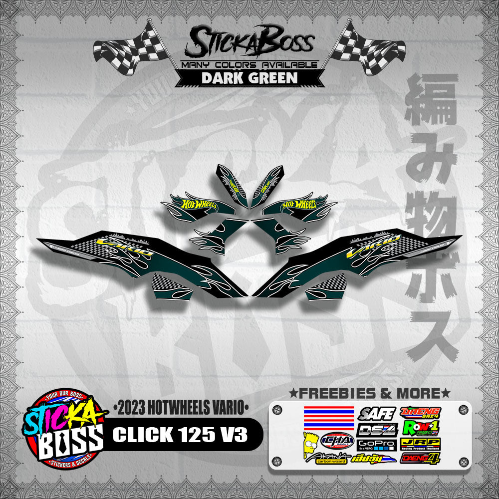 CLICK 125 V3 DECALS ( 2023 HOTWHEELS VARIO )【WITH FREEBIES】