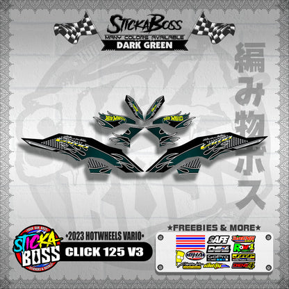 CLICK 125 V3 DECALS ( 2023 HOTWHEELS VARIO )【WITH FREEBIES】