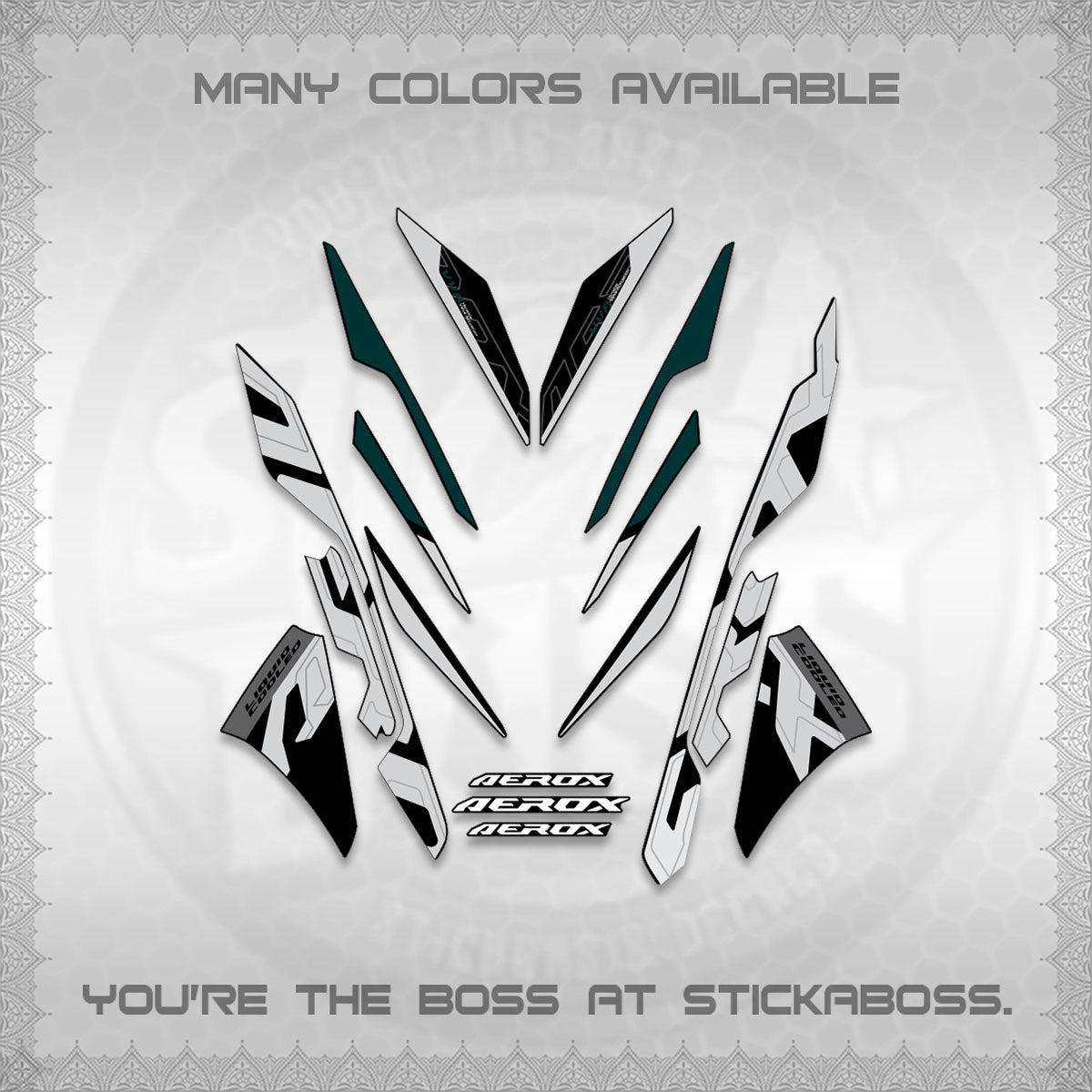 AEROX V3 ALPHA TURBO STOCK DECALS (STOCK DESIGN 2026)STICKER DECALS By STICKABOSS