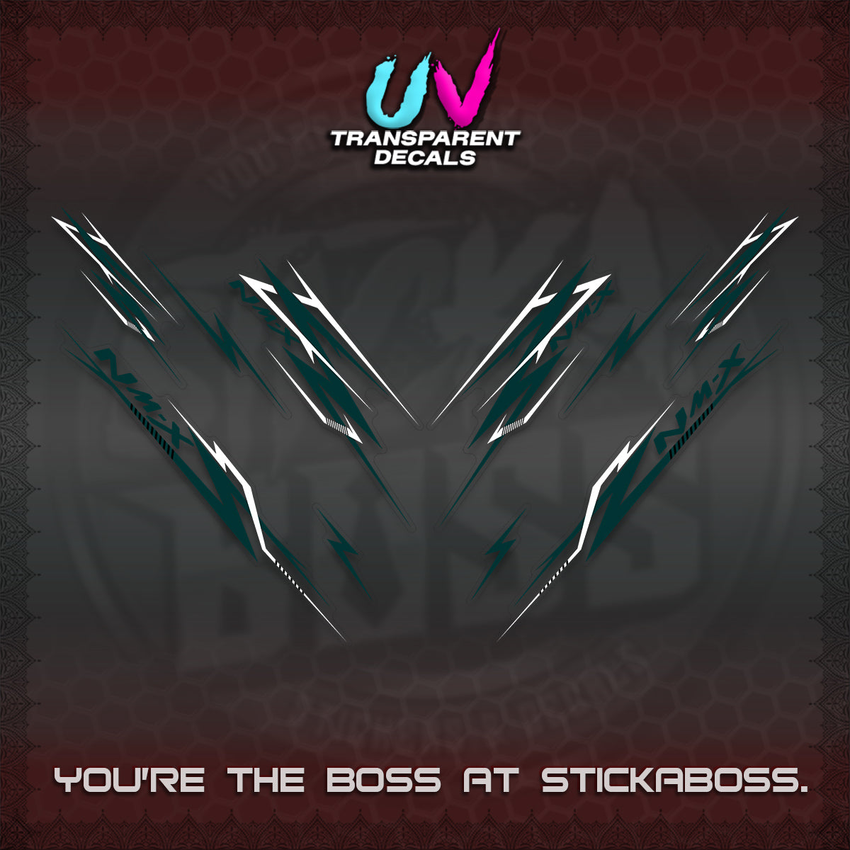NMAX V2 UV TRANSPARENT DECALS (2024 NM A8 STYLE) STICKER DECALS By STICKABOSS
