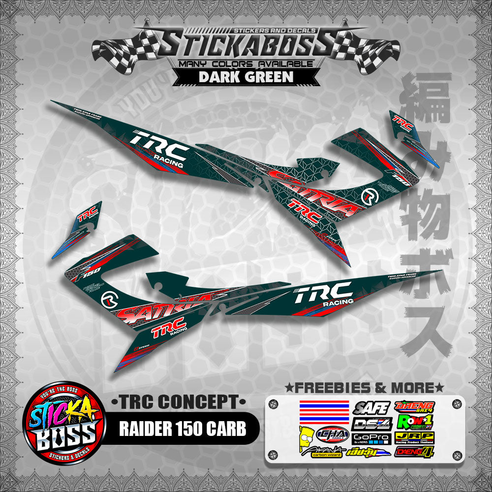 RAIDER 150 CARB STICKER DECALS ( TRC CONCEPT SATRIA )【WITH FREEBIES】