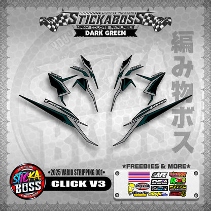 CLICK V3 STICKER DECALS ( 2025 VARIO STRIPPING 001 )【WITH FREEBIES】
