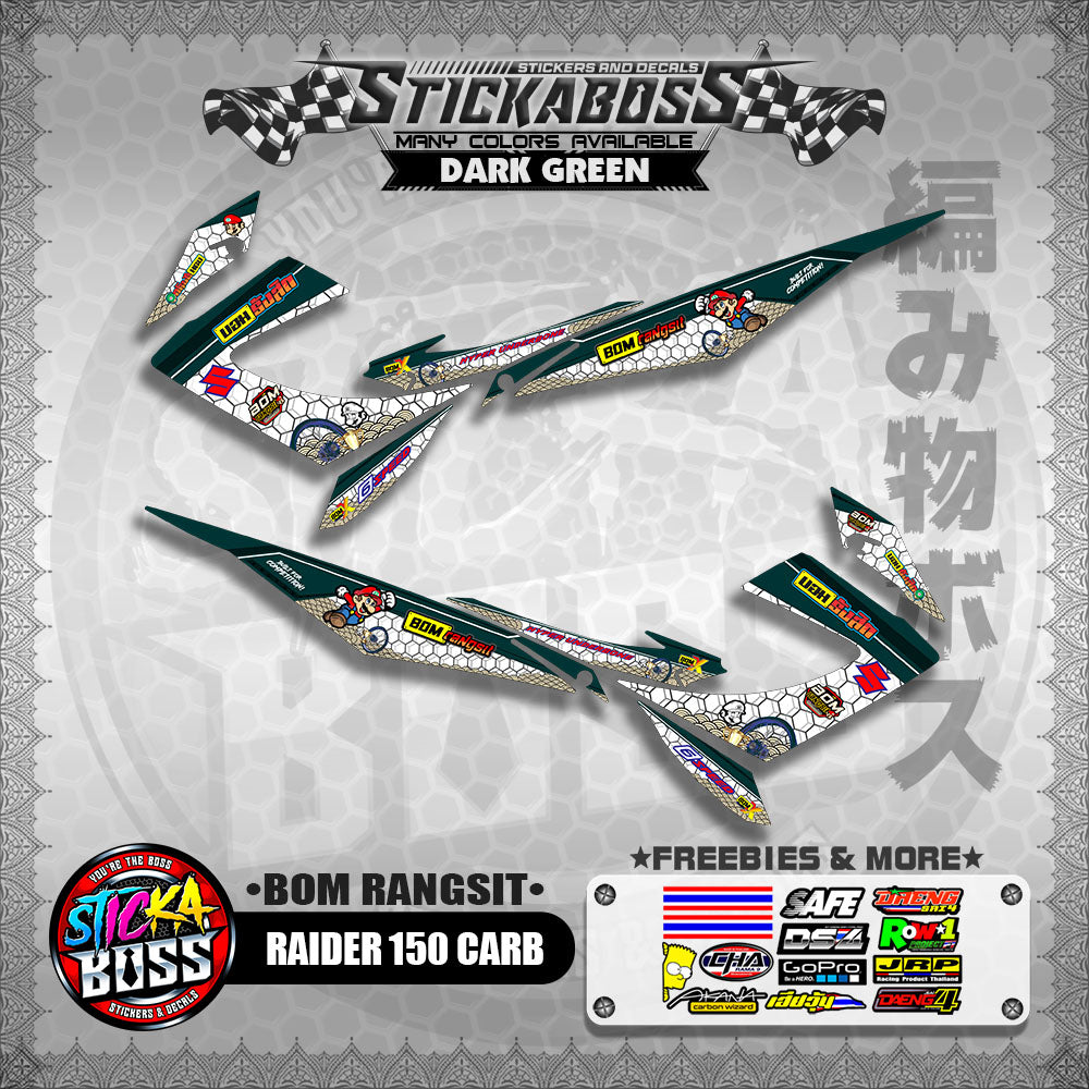 RAIDER 150 CARB INDO DECALS ( BOM RANGSIT )【WITH FREEBIES】