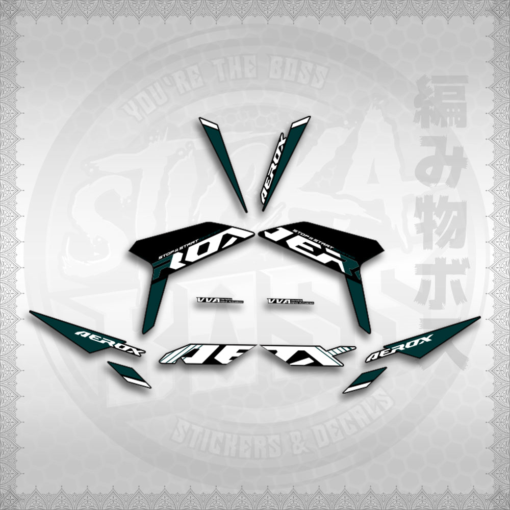 STICKER DECALS for AEROX V3 ALPHA TURBO INDO (AV3SODE25) By STICKABOSS (SOFIE LAMINATED WATERPROOF)
