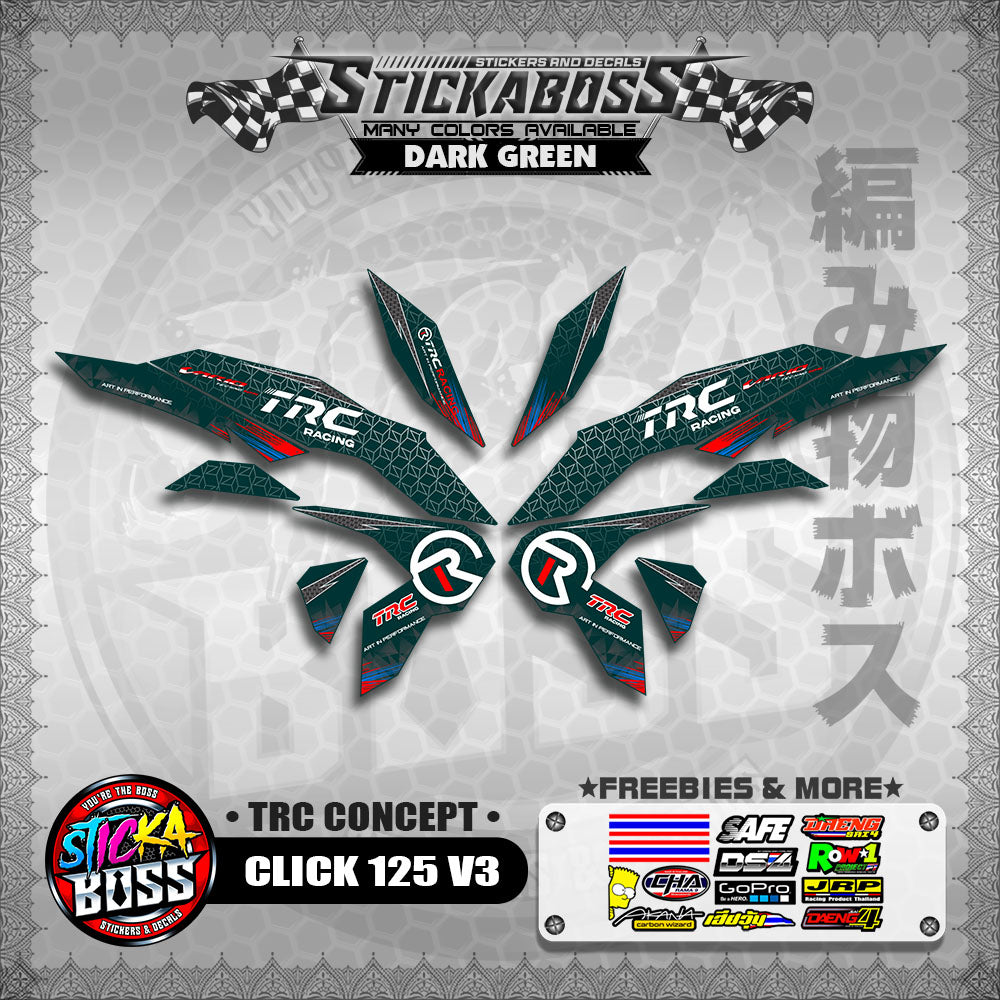 CLICK 125 V3 DECALS ( TRC CONCEPT )【WITH FREEBIES】