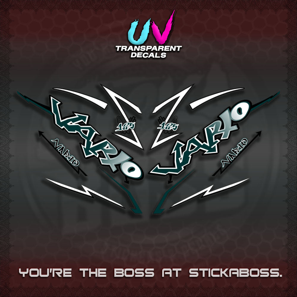 CLICK V3 UV TRANSPARENT INDO VARIO DECALS (STRIPPING GRAFITY MOTIF)STICKER DECALS By STICKABOSS