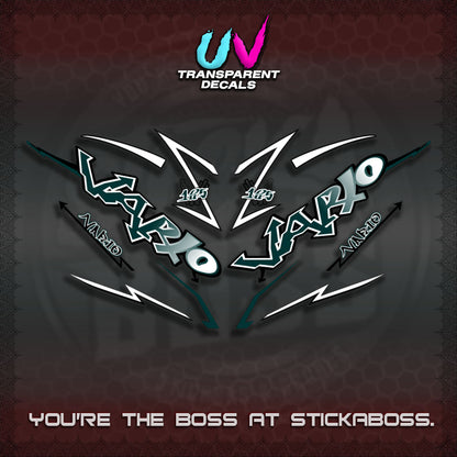 CLICK V3 UV TRANSPARENT INDO VARIO DECALS (STRIPPING GRAFITY MOTIF)STICKER DECALS By STICKABOSS