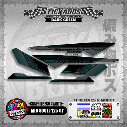 MIO SOUL I 125 GT STICKER DECALS ( GRAPHITE EGO AVANTIZ )【WITH FREEBIES】