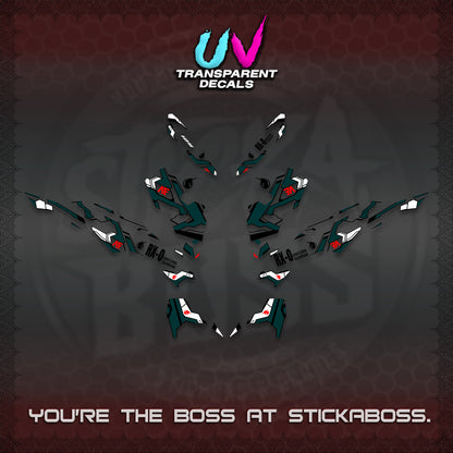 CLICK V3 VARIO UV TRANSPARENT DECALS (UNICORN GUNDAM DESIGN) STICKER DECALS By STICKABOSS