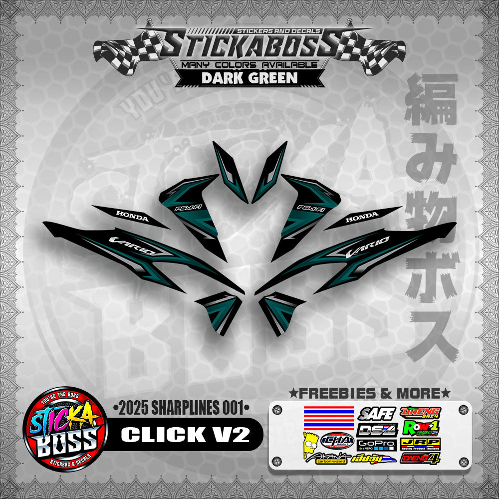 CLICK V2 INDO STICKER DECALS ( 2025 SHARPLINES 001 )【WITH FREEBIES】