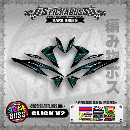 CLICK V2 INDO STICKER DECALS ( 2025 SHARPLINES 001 )【WITH FREEBIES】
